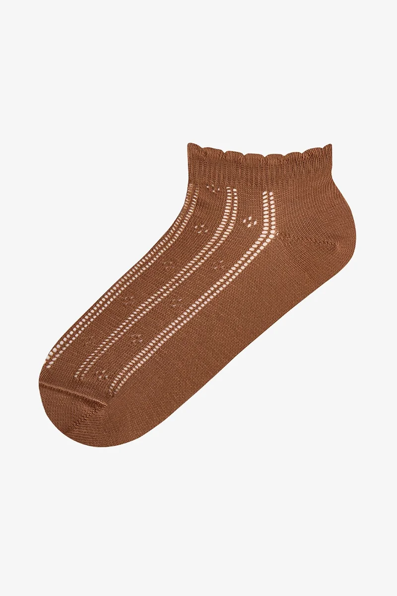 Penti PENTI Colosio Lace Pattern Cotton Ruffled Pair Ankle Socks
