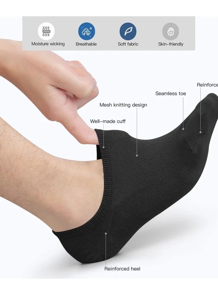 No Show Low Cut Socks for Mens Cotton Casual Sports Athletic Ankle Anti Men Short Socks Casual Cotton Socks (6 Pairs) - Image 2