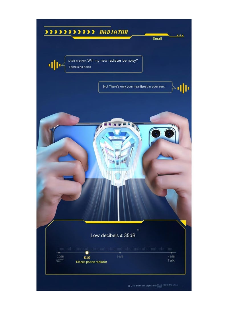 SOLARAE Mobile Phone Cooler for iPhone & Android Smartphones - Enhance Gaming with Fast Cooling, Turbo Blades, Colorful Ambient Lights, Compatible with 2.6-3.27 Inch Devices (White) - 1 Pack - Image 5