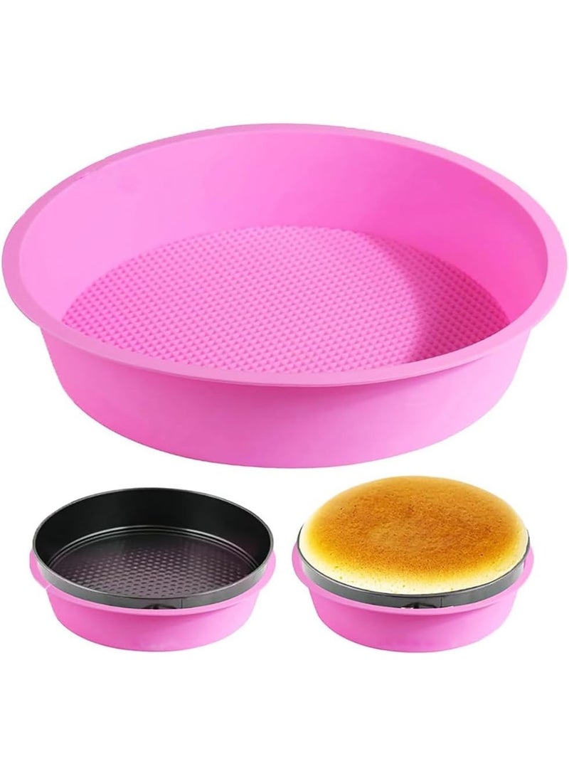 قوالب كيك سيليكون للخبز، صينية خبز كيك دائرية قابلة لإعادة الاستخدام مقاس 20 سم، قوالب كيك للقلاية الهوائية، قوالب كيك متعددة الوظائف لخبز الكيك الطبقي، الكيك الإسفنجي - عمق 6 سم - متعدد الألوان - Image 2