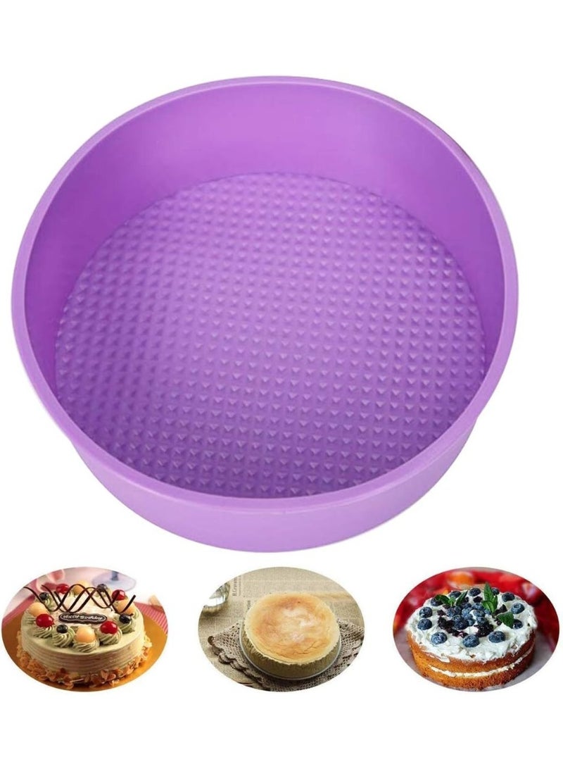 قوالب كيك سيليكون للخبز، صينية خبز كيك دائرية قابلة لإعادة الاستخدام مقاس 20 سم، قوالب كيك للقلاية الهوائية، قوالب كيك متعددة الوظائف لخبز الكيك الطبقي، الكيك الإسفنجي - عمق 6 سم - متعدد الألوان - Image 3