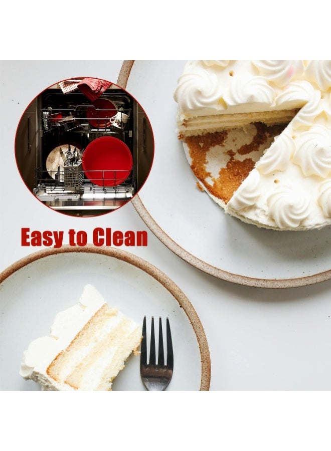 قوالب كيك سيليكون للخبز، صينية خبز كيك دائرية قابلة لإعادة الاستخدام مقاس 20 سم، قوالب كيك للقلاية الهوائية، قوالب كيك متعددة الوظائف لخبز الكيك الطبقي، الكيك الإسفنجي - عمق 6 سم - متعدد الألوان - Image 5