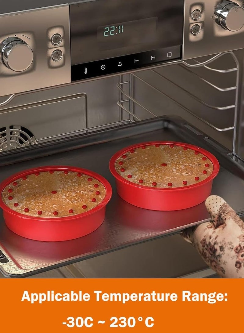 قوالب كيك سيليكون للخبز، صينية خبز كيك دائرية قابلة لإعادة الاستخدام مقاس 20 سم، قوالب كيك للقلاية الهوائية، قوالب كيك متعددة الوظائف لخبز الكيك الطبقي، الكيك الإسفنجي - عمق 6 سم - متعدد الألوان - Image 4