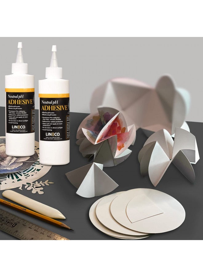 Lineco لاصق Lineco ذو pH محايد، خالي من الأحماض يجف بسرعة وشفاف، صيغة PVA لمواد الحفظ قابلة للذوبان في الماء ومرنة، 4 أونصات، لتجليد الكتب ومشاريع ورقية أخرى، أبيض - Image 3