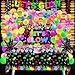 Fayoo Neon Birthday Party Decoration Glow in The Dark Party Supplies Lets Glow Backdrop Banner Neon Fluorescent Balloons Garland Arch Kit Star Hanging Swirl Black Light Reactive Glow Tape Neon Streamer - Image 3