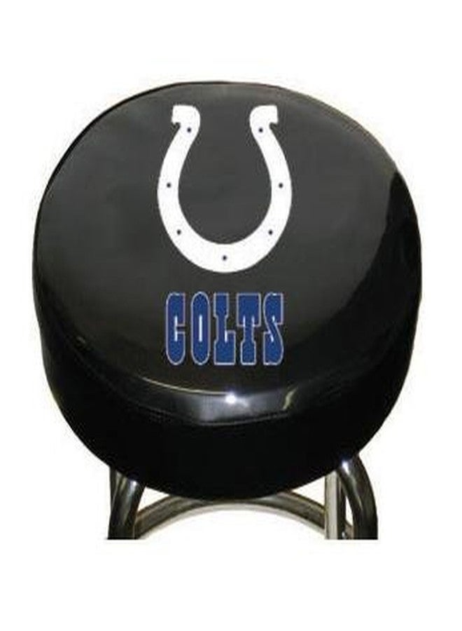 Fremont Die NFL Indianapolis Colts Bar Stool Cover, 14.5" Diameter, 14.5" Diameter, 3.5" Thickness, Black/Team Colors