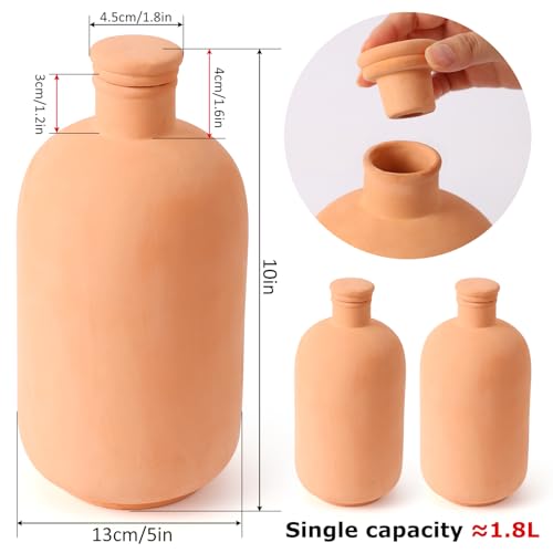 Lovely Ran 2 pcs Large 10x5in Ollas Terracotta Watering Pots Self Watering Planter Insert 1.8L Terra Cotta Clay Watering Spikes Automatic Plant Watering Devices for Outdoor & Indoor Plants Self-irrigate - Image 2