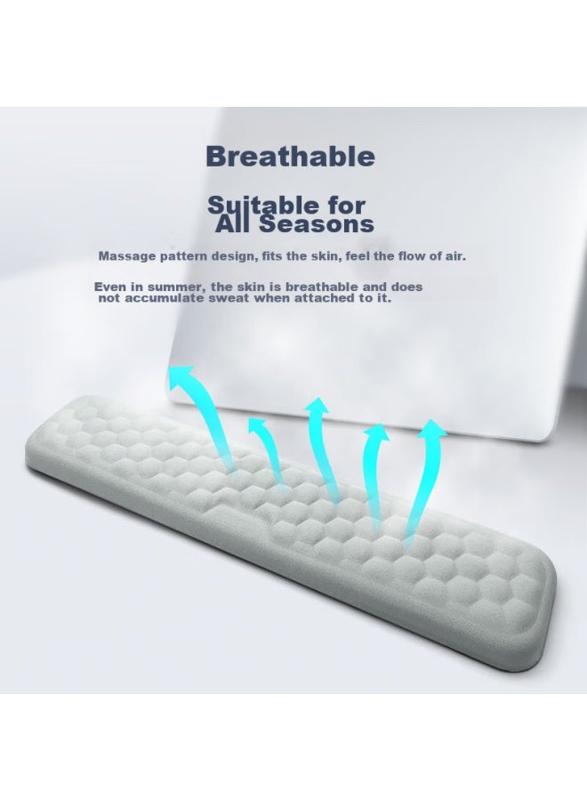 Kpte 87-key Keyboard Wrist Support Mouse Pad Wrist Cushion Memory Foam Wrist Rest 68-key Keyboard Tray Medium Size - Black - Image 3