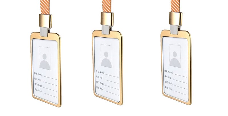 WHNOATOC id Card Holder for Office,id Card Holder for Women, id Card Holder for Men Stylish,id Card Holder for School Student,id Card Holder for Office Steel,Office id Card Covers (Golden) Pack of 3 - Image 5