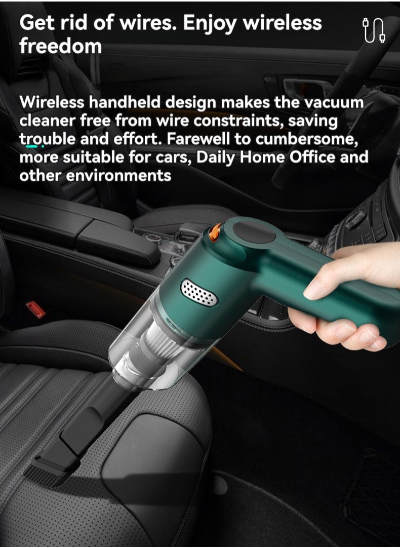 JEEJPV Car Wireless Vacuum Cleaner Car Rechargeable Dust Collector Car Home Dual-Purpose Handheld High Suction Cleaning Tool(white)  - Image 5