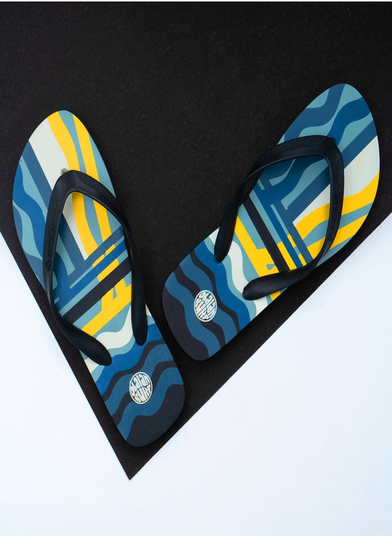 OLAIAN OLAIAN by DECATHLON, Kids Slippers/ FlipFlop-120 Blue/Yellow  - Image 3