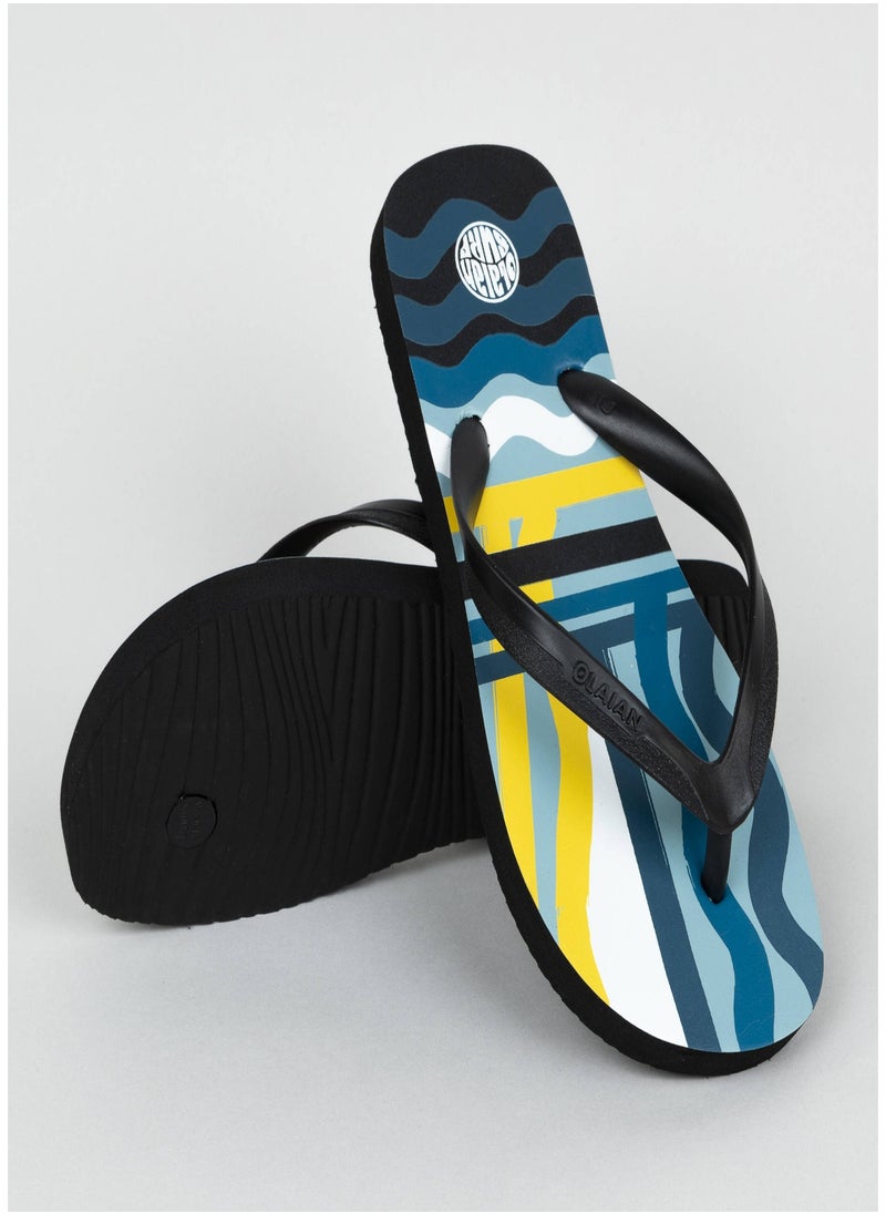 OLAIAN OLAIAN by DECATHLON, Kids Slippers/ FlipFlop-120 Blue/Yellow  - Image 1