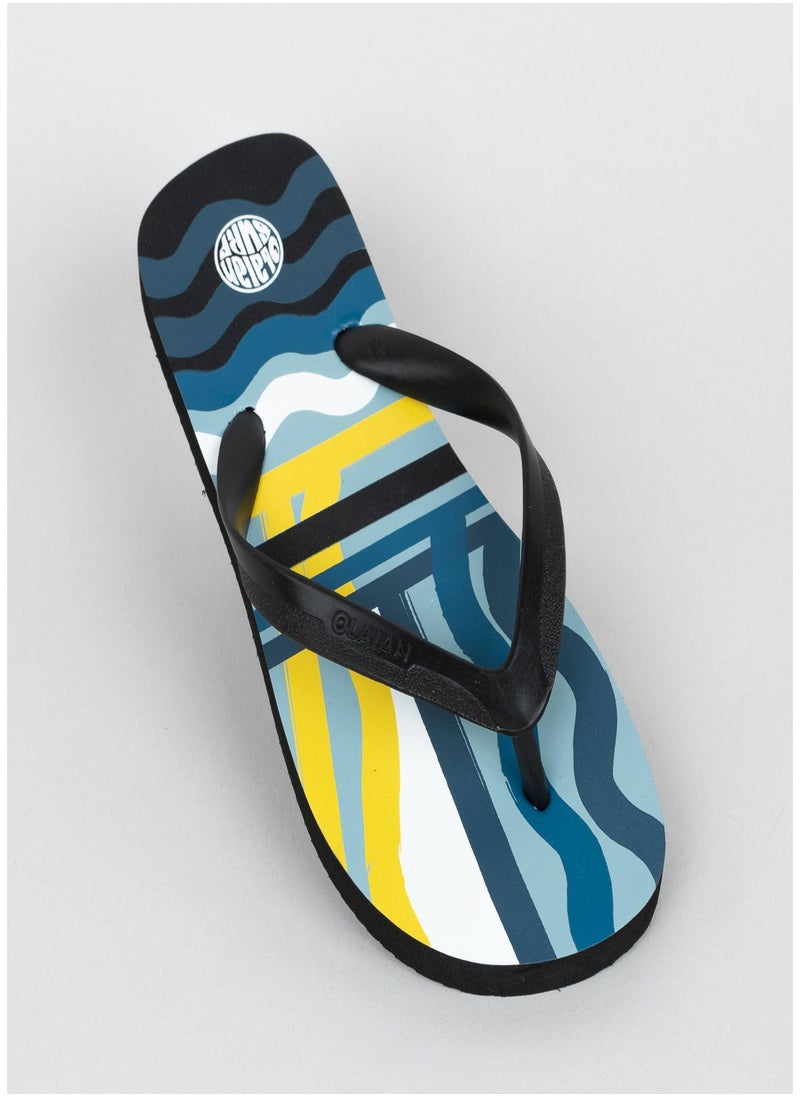 OLAIAN OLAIAN by DECATHLON, Kids Slippers/ FlipFlop-120 Blue/Yellow  - Image 2