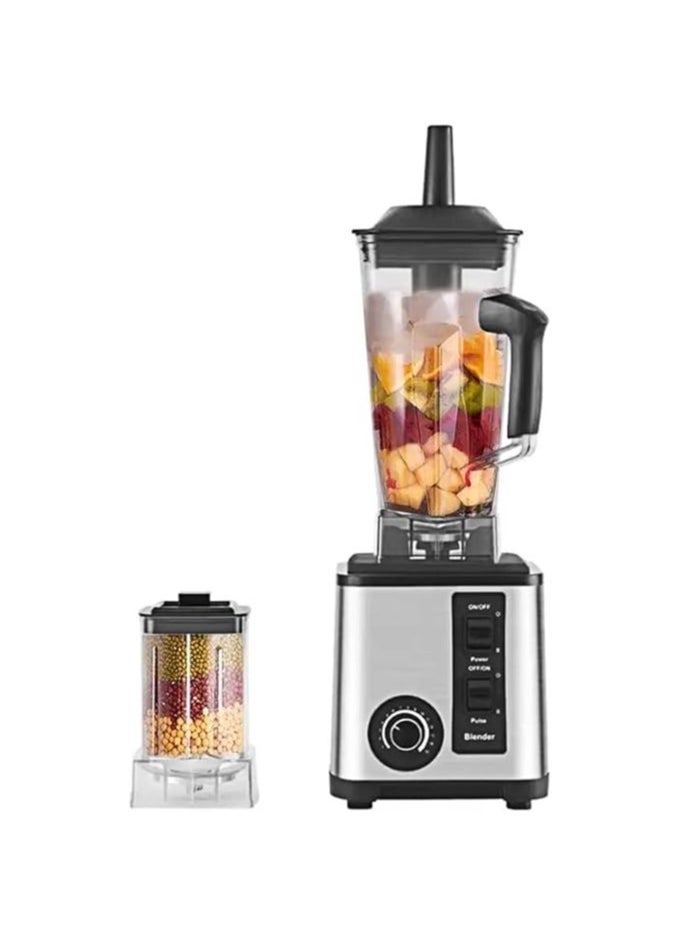 JAMAKY Italy Jamaki 2 in 1 Blender 6000W 2.5L Capacity 0.8L Grinding Bowl 15 Speed ​​Controls Overheat Protection Stainless Steel Silver 1 Year Warranty - JMK4007_ Made in Italy  - Image 1