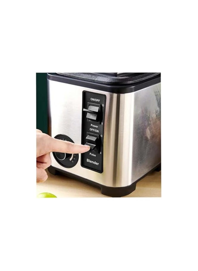JAMAKY Italy Jamaki 2 in 1 Blender 6000W 2.5L Capacity 0.8L Grinding Bowl 15 Speed ​​Controls Overheat Protection Stainless Steel Silver 1 Year Warranty - JMK4007_ Made in Italy  - Image 3