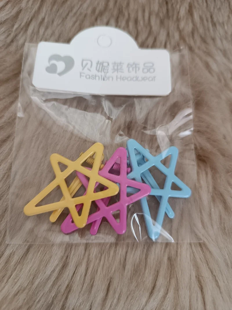 Efna Store 3 Piece Shooting Star Figured Mixed Color Children's Pin Buckle