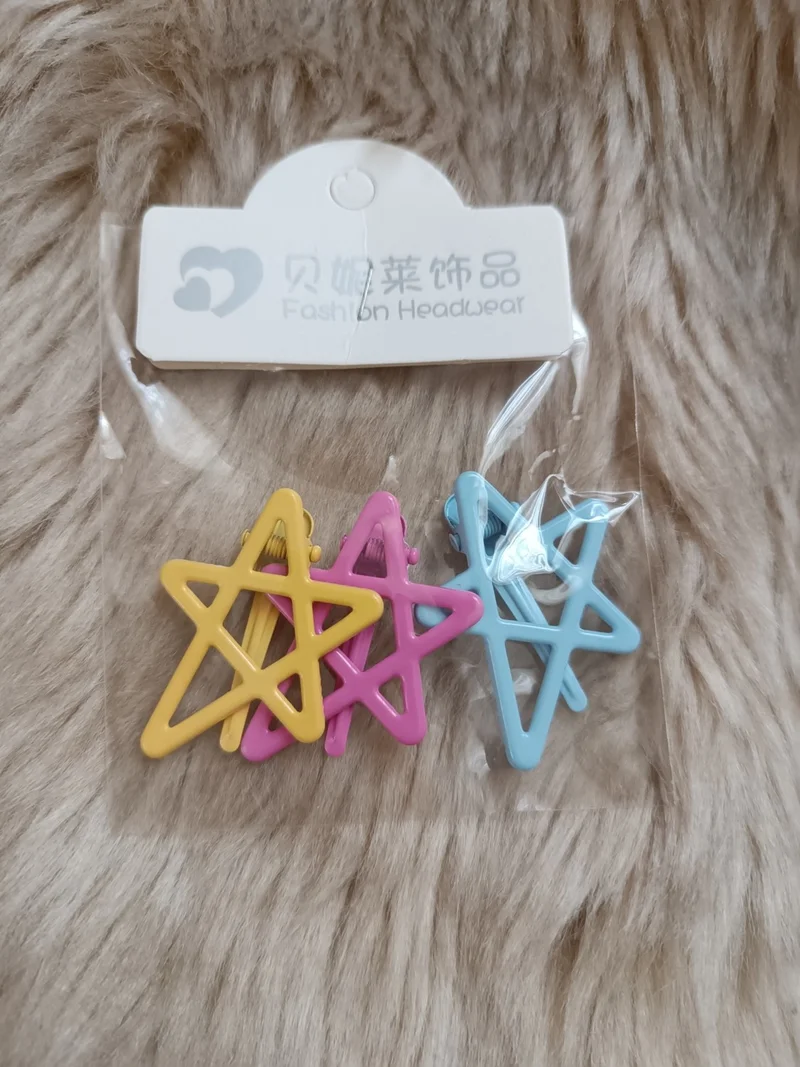 Efna Store 3 Piece Shooting Star Figured Mixed Color Children's Pin Buckle