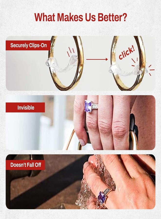 Chrome Cherry Invisible Clip-On Ring Size Adjusters (set of 20) + Jewelry Care Kit, NEW VERSION Multi 20-Pack + Care Kit () - Image 2