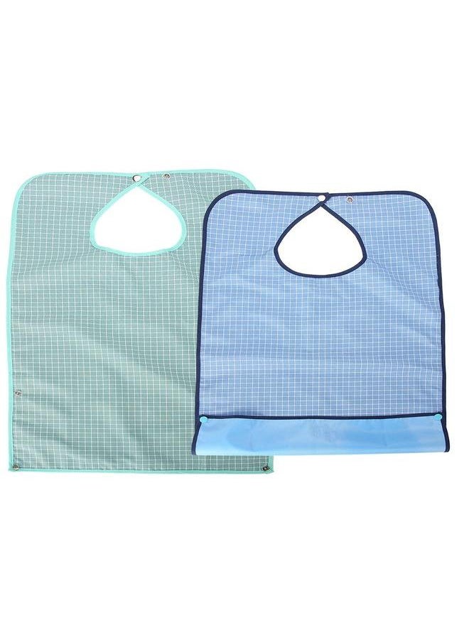 Thoraya Adult Waterproof Mealtime Bib Double Layer Elder Dinning Clothes Protector  - Image 2