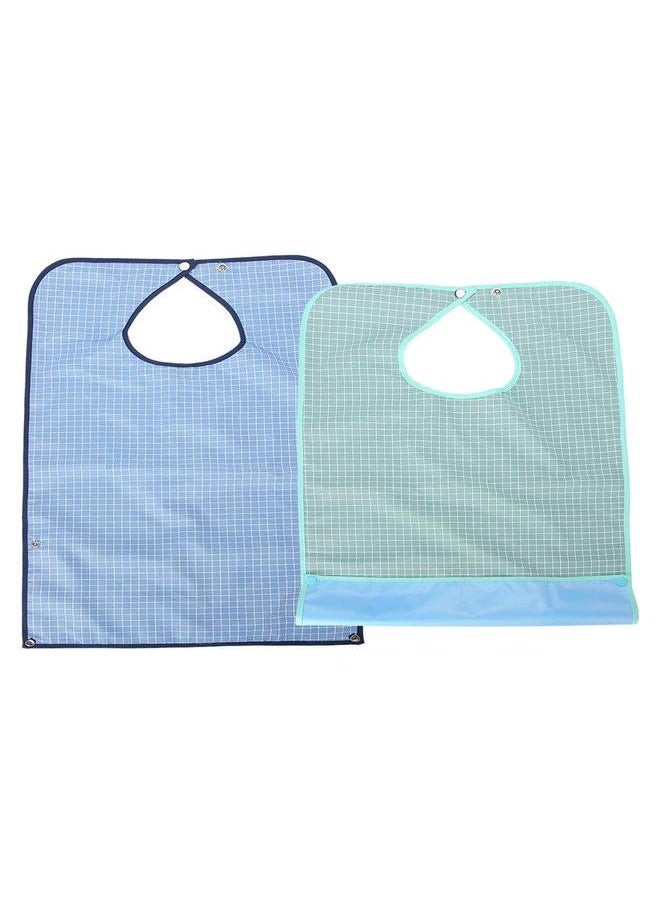 Thoraya Adult Waterproof Mealtime Bib Double Layer Elder Dinning Clothes Protector  - Image 3