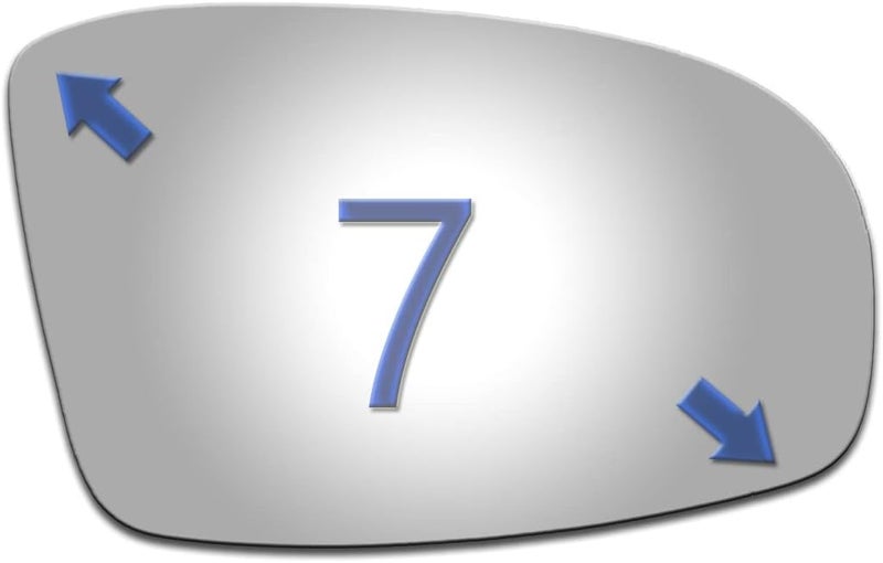 JZSUPER زجاج مرآة مناسب لتويوتا أفالون 2011-2012، زجاج محدب لجانب الراكب (زجاج مرآة غير مخصص للقطر) (غير مدفأ)، فضي، 85REA-1 - Image 2
