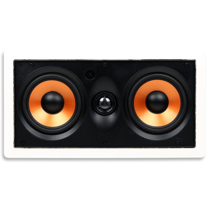 Micca M-CS Dual 5.25 Inch 2-Way in-Wall Center Channel Speaker for Home Theater, Whole House Audio, MTM LCR Design, 5.25" Poly Woofers, 1" Pivoting Silk Tweeter, White, Paintable, Each - Image 1