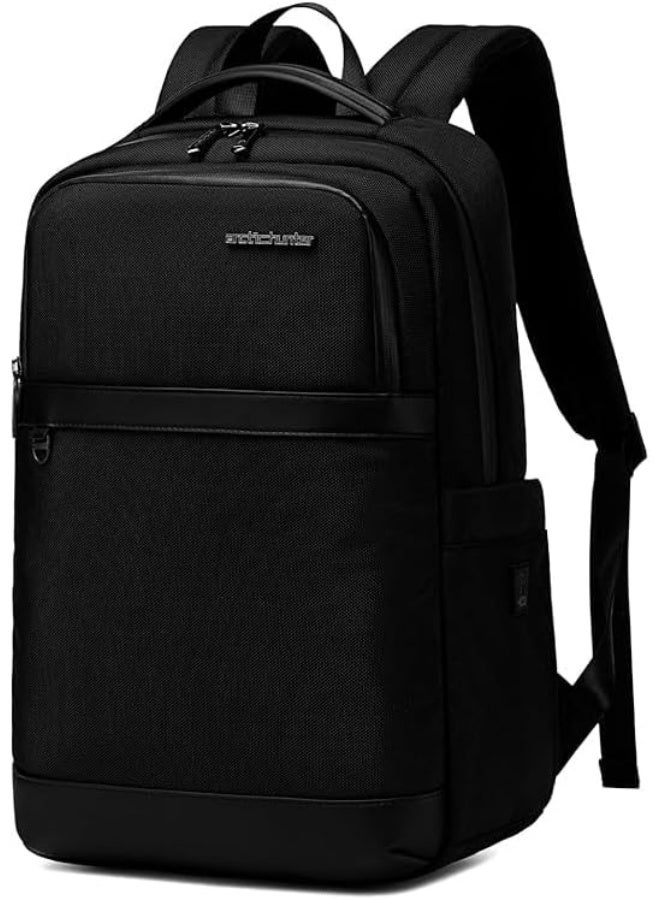 أركتيك هانتر حقيبة ظهر Arctic Hunter 20L رفيعة للرجال، مع جيب للكمبيوتر المحمول مقاس 15.6 بوصة، مصنوعة من البوليستر الممتاز المقاوم للماء وخفيف الوزن، مناسبة للجامعة والأعمال، لون أسود - Image 1