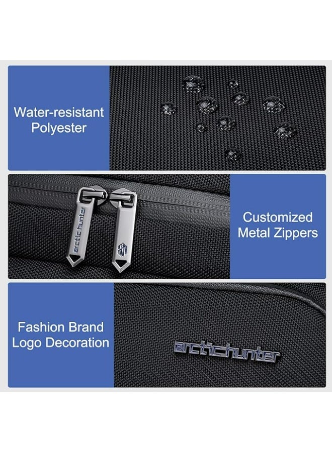 أركتيك هانتر حقيبة ظهر Arctic Hunter 20L رفيعة للرجال، مع جيب للكمبيوتر المحمول مقاس 15.6 بوصة، مصنوعة من البوليستر الممتاز المقاوم للماء وخفيف الوزن، مناسبة للجامعة والأعمال، لون أسود - Image 5