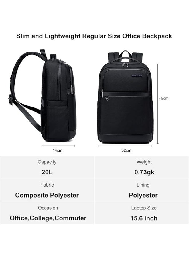 أركتيك هانتر حقيبة ظهر Arctic Hunter 20L رفيعة للرجال، مع جيب للكمبيوتر المحمول مقاس 15.6 بوصة، مصنوعة من البوليستر الممتاز المقاوم للماء وخفيف الوزن، مناسبة للجامعة والأعمال، لون أسود - Image 4