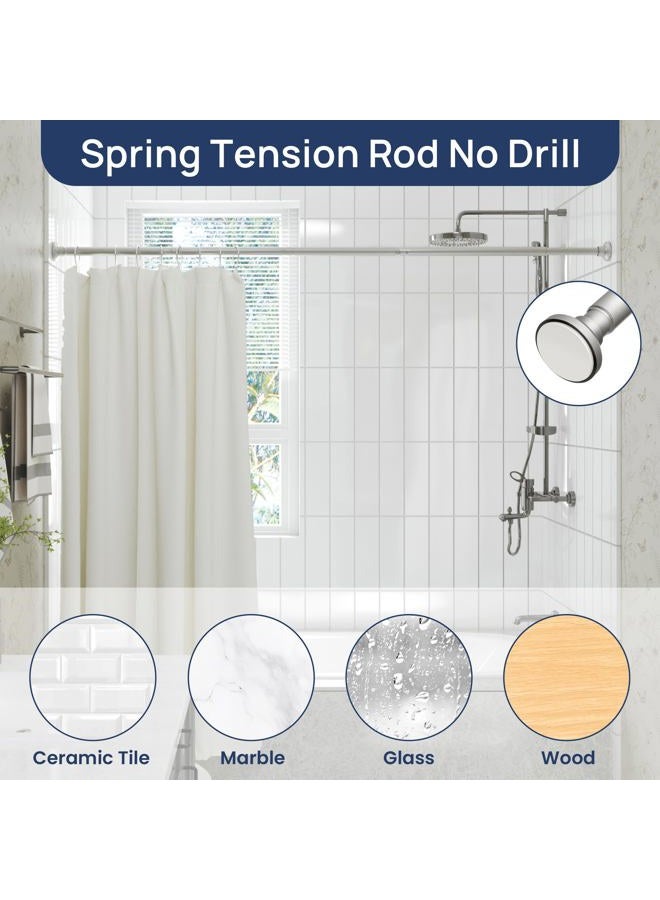 ENJOYBASICS Stainless Steel Shower Curtain Rod 33 to 72 Inches, 1 Inch Adjustable Spring Tension Curtain Rod No Drill for Bathroom, Closet, Window, Room Divider, Never Rust, Non Slip, Nickel - Image 5