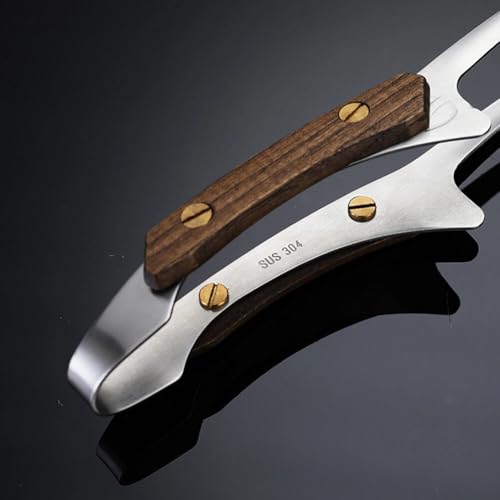 Leeonz Premium Stainless Steel Kitchen Tongs with Wooden Handle – Heavy-Duty Cooking, Serving, Ice & BBQ Tongs – Durable Grip for Home & Outdoor Use - Image 4