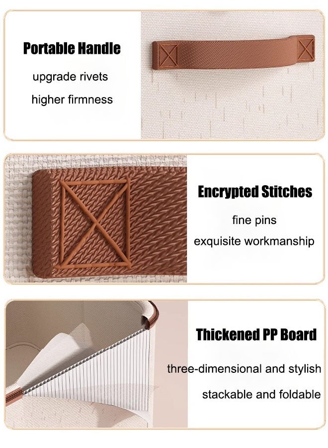 1/2/3PCS Large Storage Bag  Double Storage Bag Clothes Storage Box  Storage Bags Clothing Storage Cupboards For Clothes Closet Organizers  Storage Containers Zipper Bag Handle Zipper Design For Clothing Blanket Comforters Bed Sheets Pillows And Toys 49*37*31cm Beige  - Image 2