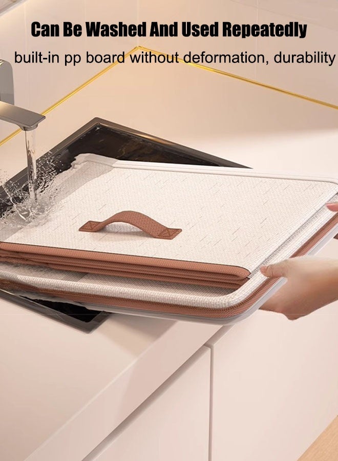 1/2/3PCS Large Storage Bag  Double Storage Bag Clothes Storage Box  Storage Bags Clothing Storage Cupboards For Clothes Closet Organizers  Storage Containers Zipper Bag Handle Zipper Design For Clothing Blanket Comforters Bed Sheets Pillows And Toys 49*37*31cm Beige  - Image 5