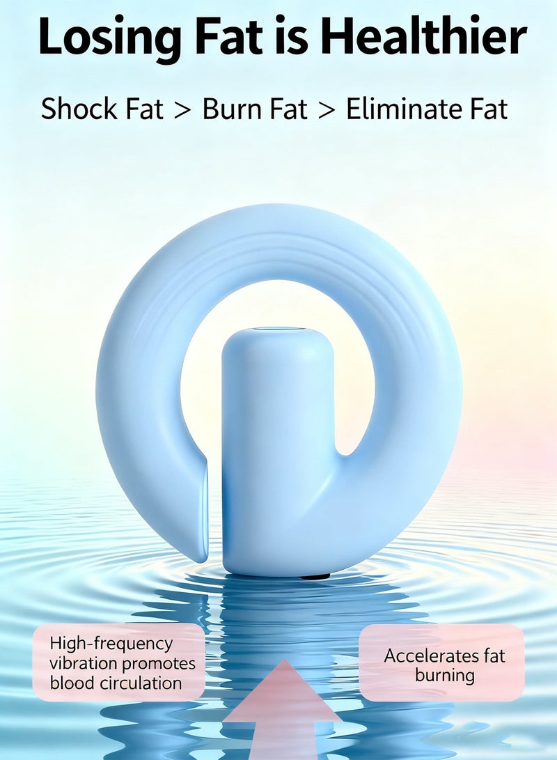 HomKawt G-Shaped Blue Portable Massage Gun with Belt -3-Speed Hands-Free Percussion Massager Ring for Full Body Muscle Relief - Image 4