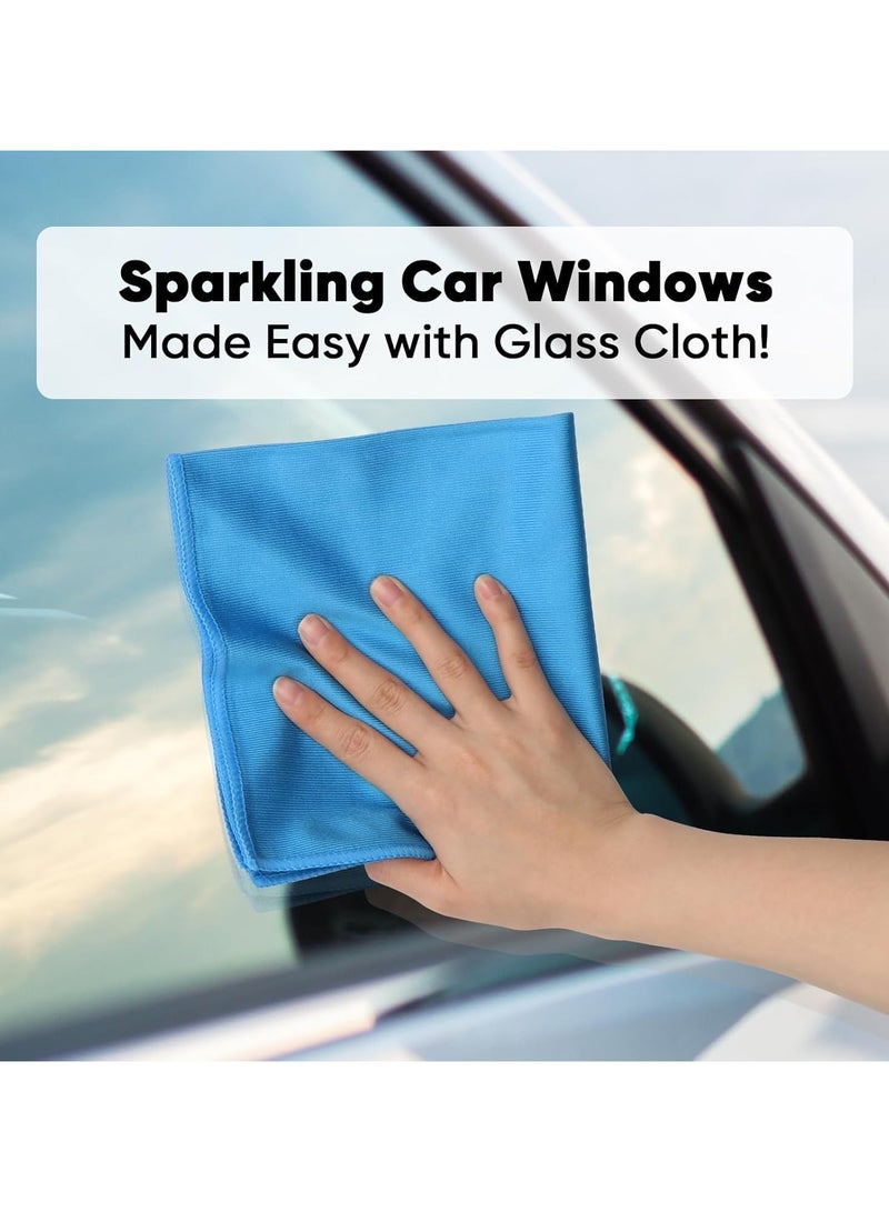 INFLUX 16 x 16 Inch Microfiber Glass Cleaning Cloths - Pack of 6 Ultra-Absorbent Kitchen Towels, Perfect for Dusting, Glass Cleaner, Car Cleaning, Mirror Cleaner, and More - Image 3