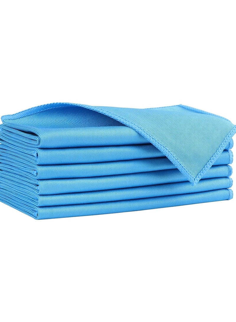 INFLUX 16 x 16 Inch Microfiber Glass Cleaning Cloths - Pack of 6 Ultra-Absorbent Kitchen Towels, Perfect for Dusting, Glass Cleaner, Car Cleaning, Mirror Cleaner, and More - Image 1