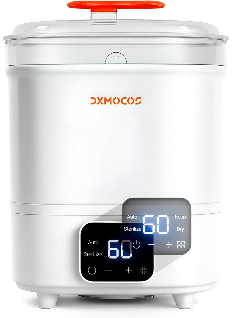 Dxmocos 4-in-1 Baby Bottle Sterilizer and Dryer, Electric Steam Sterilizer with LED Touch Screen, White - Image 1