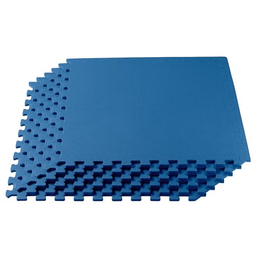 We Sell Mats 1/2 Inch Thickness Multipurpose EVA Foam Floor Tiles, Interlocking Floor Mat for Indoor Gym and Home Use, 24 in x 24 in, Blue, 24 Square Feet (6 Tiles) - Image 1