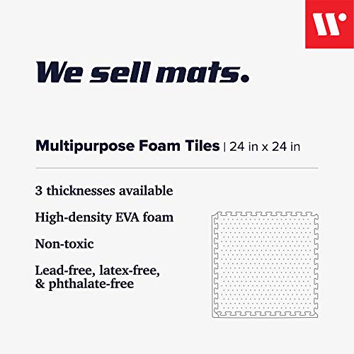 We Sell Mats 1/2 Inch Thickness Multipurpose EVA Foam Floor Tiles, Interlocking Floor Mat for Indoor Gym and Home Use, 24 in x 24 in, Blue, 24 Square Feet (6 Tiles) - Image 2