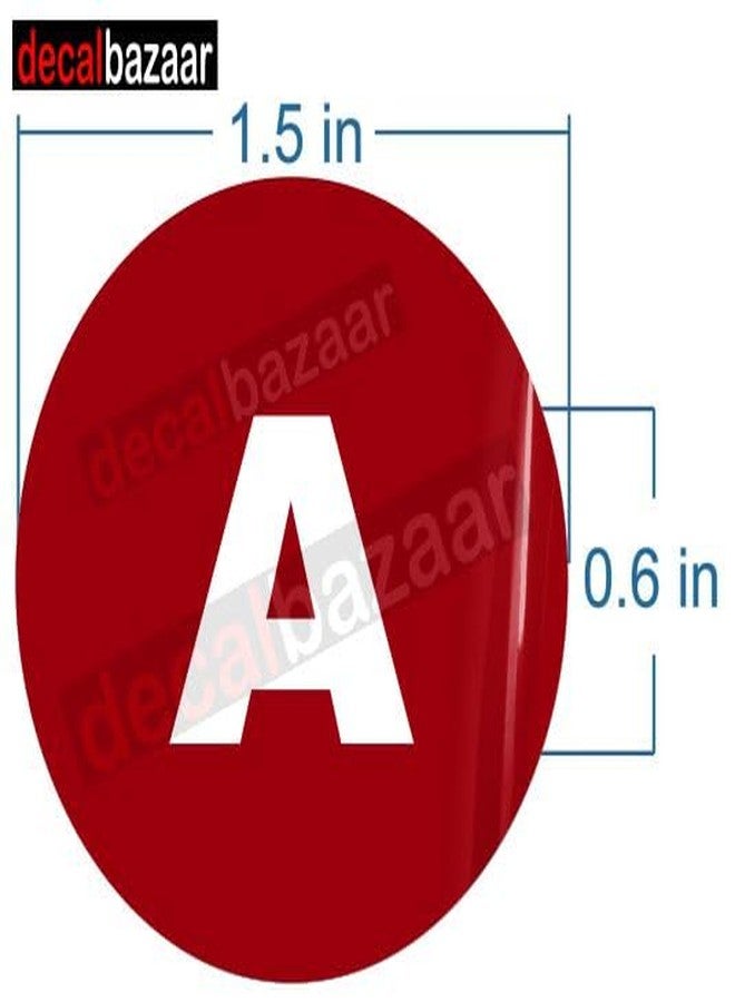 Decalbazaar A to Z Alphabet Round Letter Labels (Set 2), Vinyl Glossy Finish, 1.5 Inch, Dark Red, Indoor Outdoor Use - Image 2