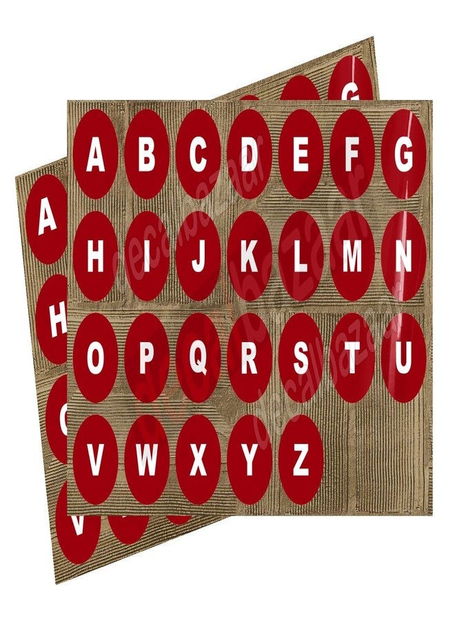 Decalbazaar A to Z Alphabet Round Letter Labels (Set 2), Vinyl Glossy Finish, 1.5 Inch, Dark Red, Indoor Outdoor Use - Image 1