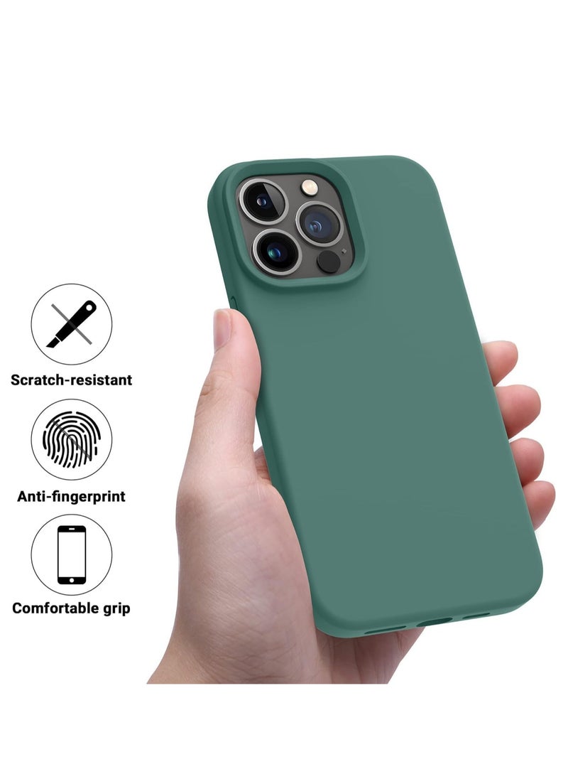 Generic - Liquid Silicone Gel Cover with Full Body Protection Anti-Scratch Shockproof Silicone Case for iPhone 12 Pro Max 6.7", Pine Green - Image 1
