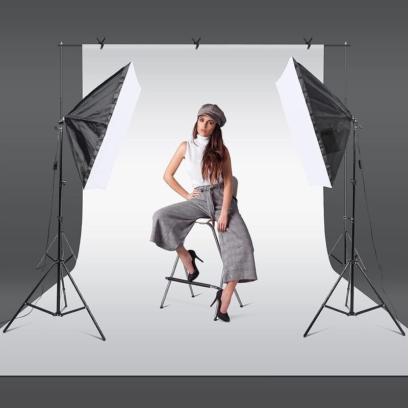 TDOO Softbox Photography Lighting Kit, Professional Photo Studio Lighting with 2x20x27.5in Soft Box | 2X 380W 3000-7000K E27 LED Bulb,Continuous Lighting Kit for Video Recording, Portraits Shooting - Image 2