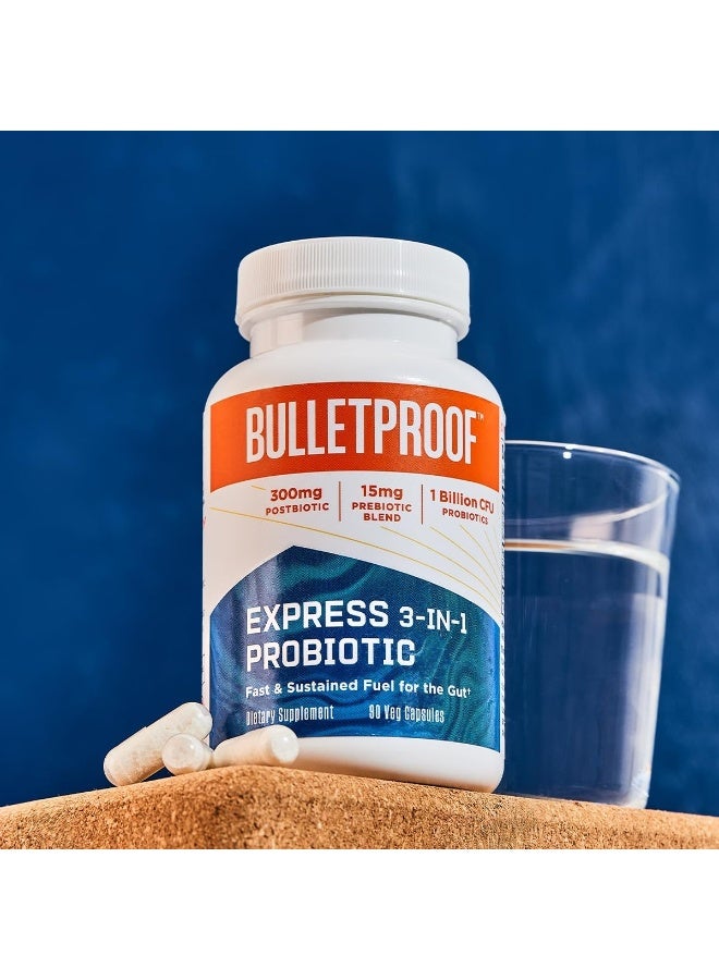 Bulletproof Bulletproof Express 3-in-1 Probiotic, 90 Count, Supplement for Fast and Sustained Gut Health  - Image 3