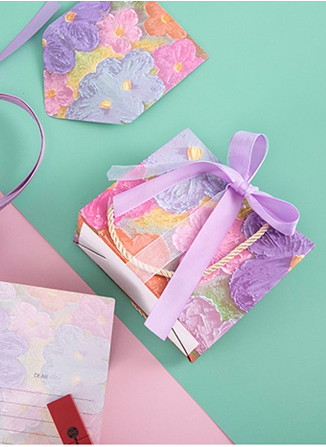 bbet Gift Paper Bag Gift Bags for Birthday,Oil Painting Style Gift Bag, Birthday Bag Gift Box, Envelope Packaging Bag, Creative Paper Gift Bag, Holiday Gift Box, Gift Bag（25*22*12CM）  - Image 2