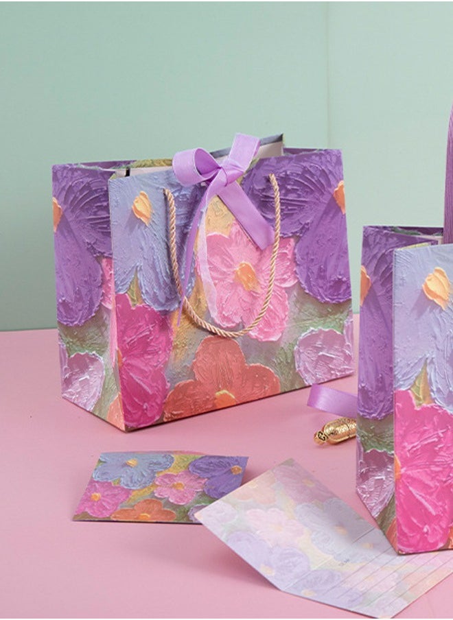 bbet Gift Paper Bag Gift Bags for Birthday,Oil Painting Style Gift Bag, Birthday Bag Gift Box, Envelope Packaging Bag, Creative Paper Gift Bag, Holiday Gift Box, Gift Bag（25*22*12CM）  - Image 3