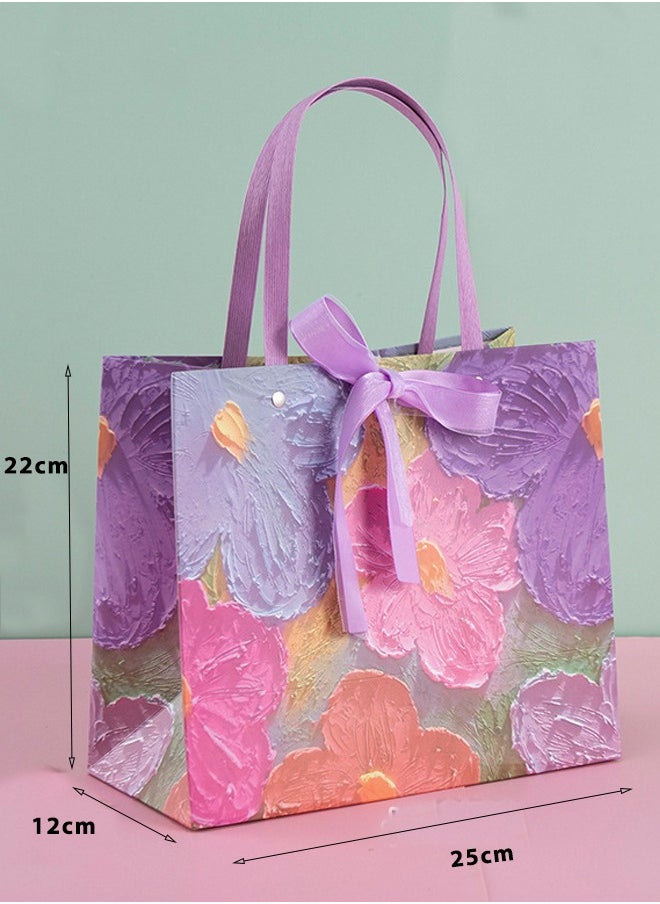 bbet Gift Paper Bag Gift Bags for Birthday,Oil Painting Style Gift Bag, Birthday Bag Gift Box, Envelope Packaging Bag, Creative Paper Gift Bag, Holiday Gift Box, Gift Bag（25*22*12CM）  - Image 5