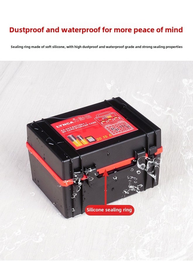 Liying Jia D750 Large Capacity Battery Box No.5 No.7 18650 Battery Storage Box Power Detection Memory Card Package-Color:D750a (installed With 35 Aa Batteries + 6sd)