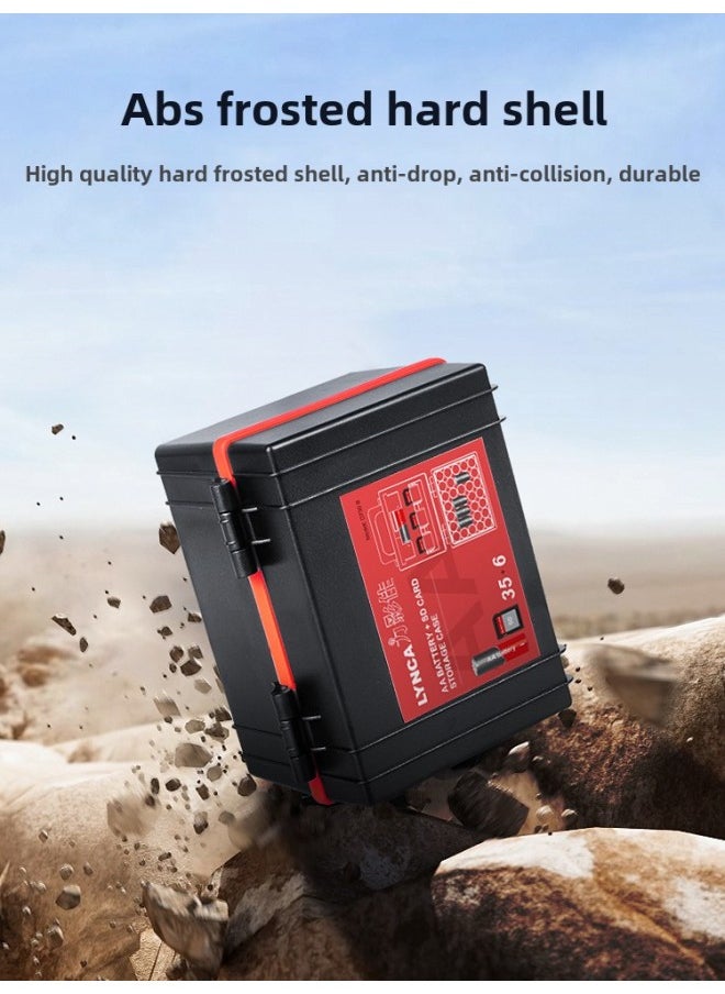 Liying Jia D750 Large Capacity Battery Box No.5 No.7 18650 Battery Storage Box Power Detection Memory Card Package-Color:D750a (installed With 35 Aa Batteries + 6sd)