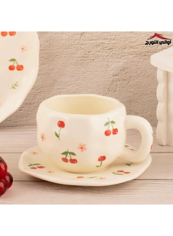 Qahwa Ceramic Coffee Mug with Handle - Image 2